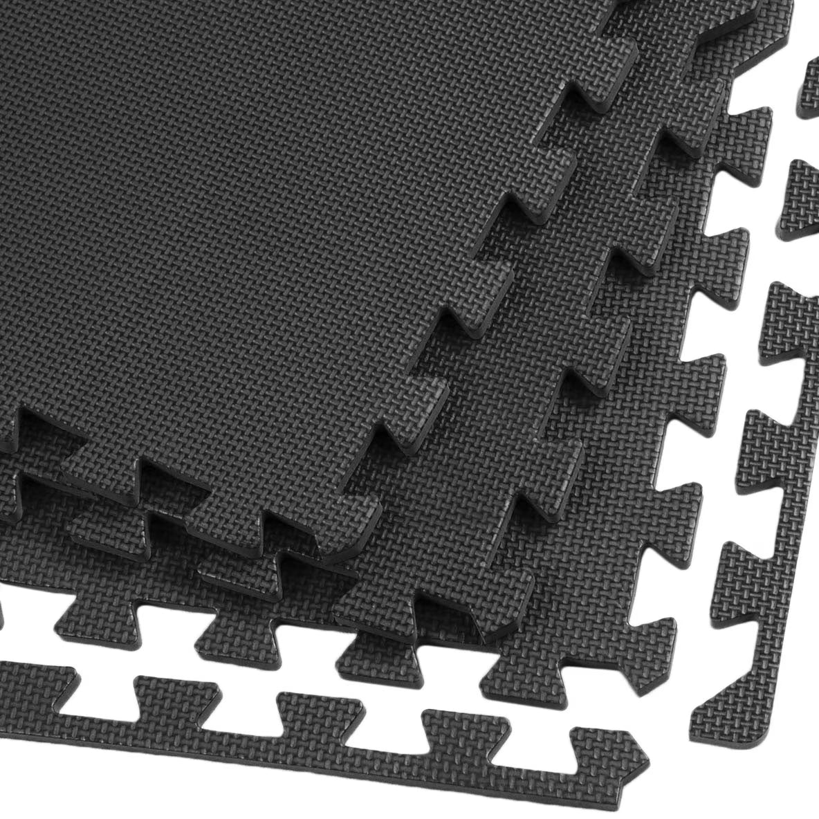 Xspec 3/8" Thick 100 Sq Ft EVA Foam Floor Exercise Gym Mats 25 pcs, Black | 1