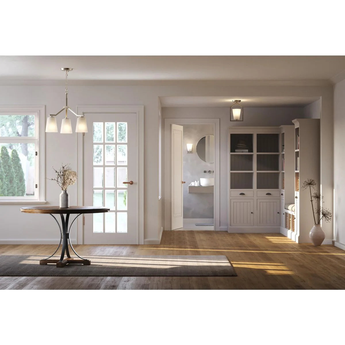 Progress Lighting - Vertex - 3 Light Convertible Chandelier In Contemporary