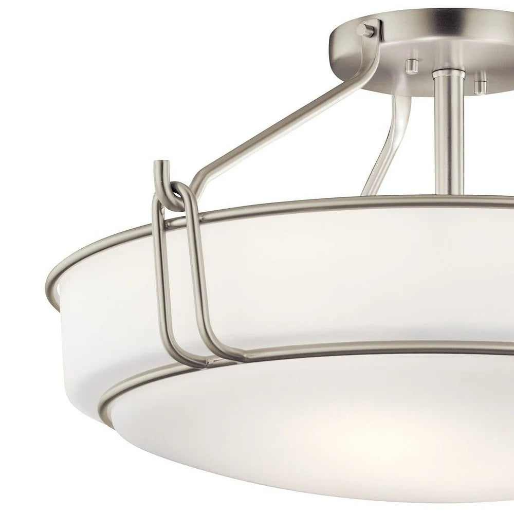 44085NI-Kichler Lighting-Alkire - 3 light Semi-Flush Mount - with Transitional inspirations - 9.25 inches tall by 16.5 inches wide-Brushed Nickel