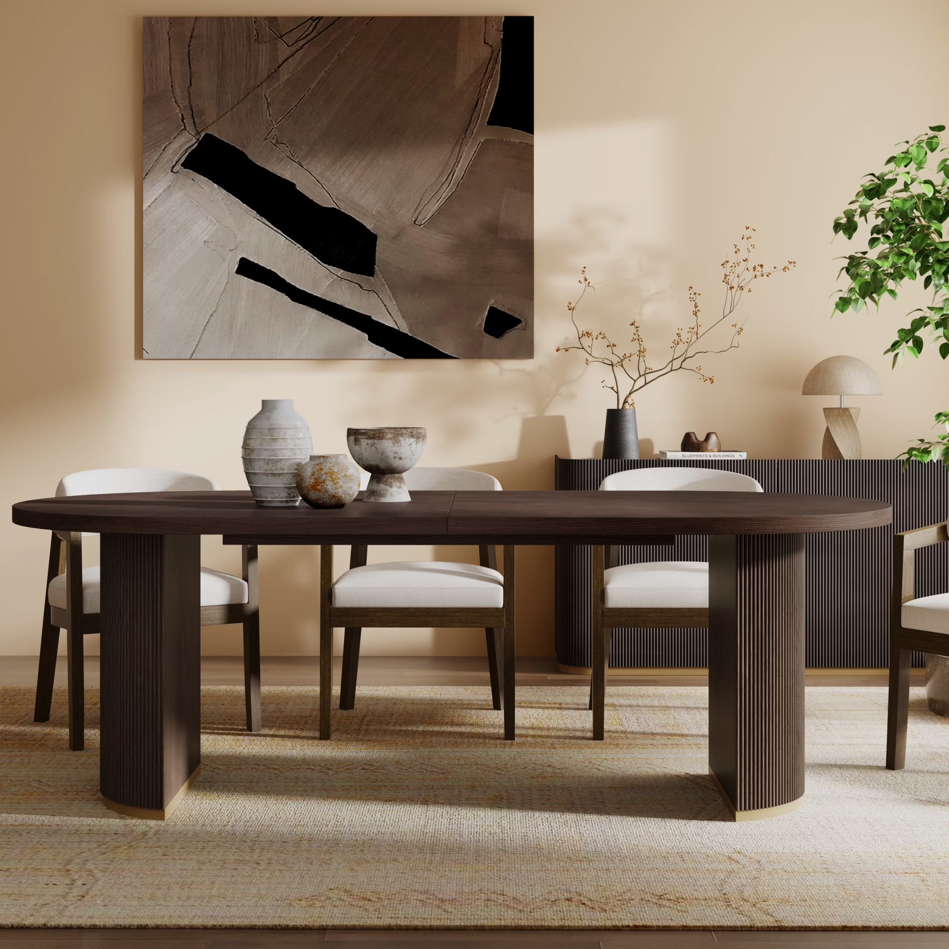 Christopher Knight Home Minimalist 88? Oval Dining Table for 4-6, Espresso