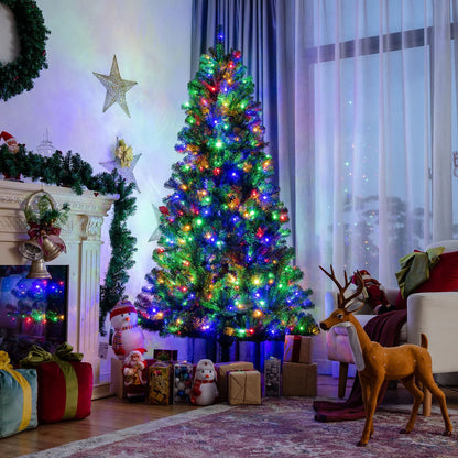Costway 7ft Pre-lit Hinged Christmas Tree w/Remote Control & 9 Lighting Modes