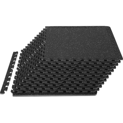 VEVOR 24" x 24" Black Gray EVA Foam Rubber Interlocking Floor Mats, 100 Sq ft Coverage Area 25 Piece