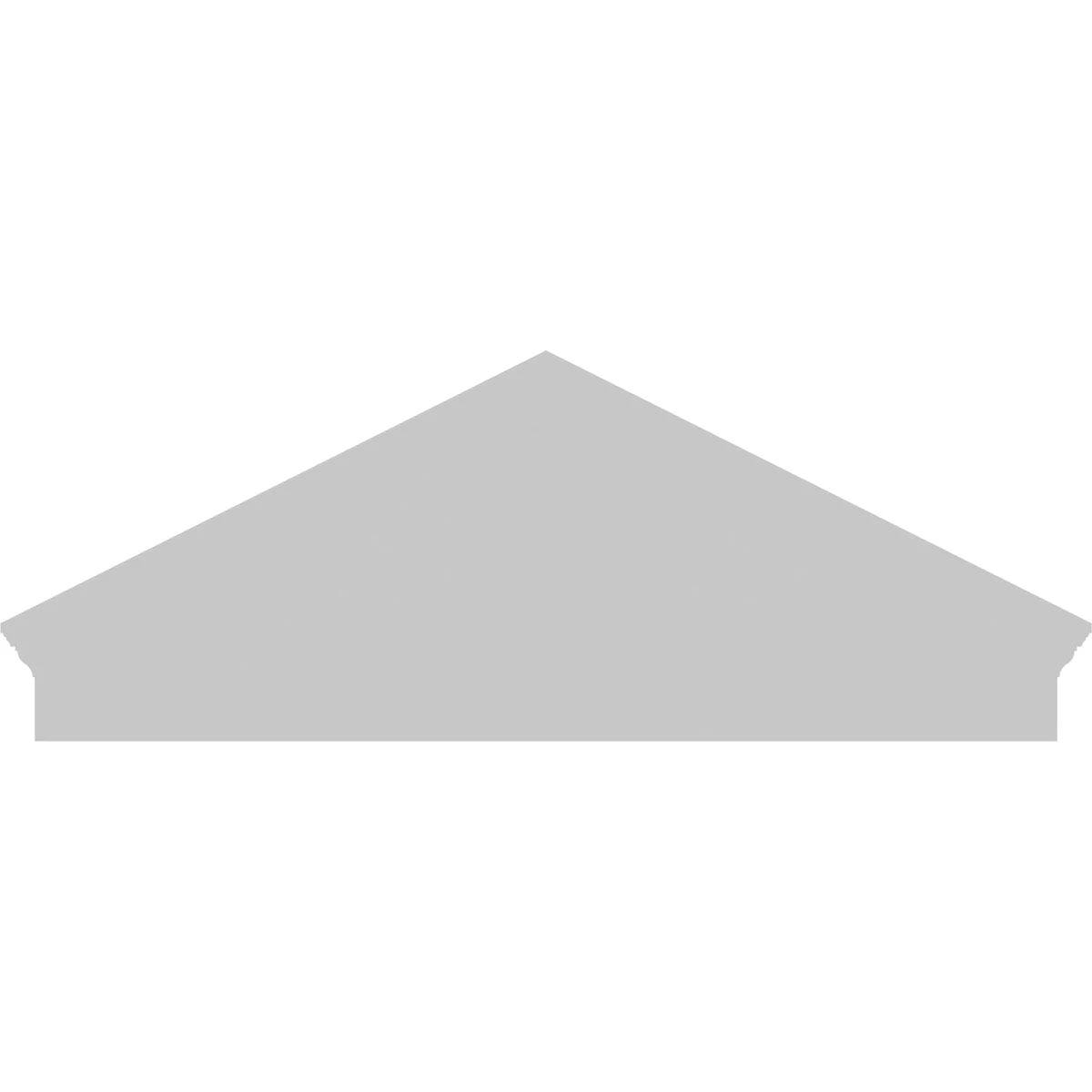 Ekena Millwork 52"W x 19-7/8"H x 2-3/4"P (Pitch 6/12) Peaked Cap Sunburst Architectural Grade PVC Combination Pediment