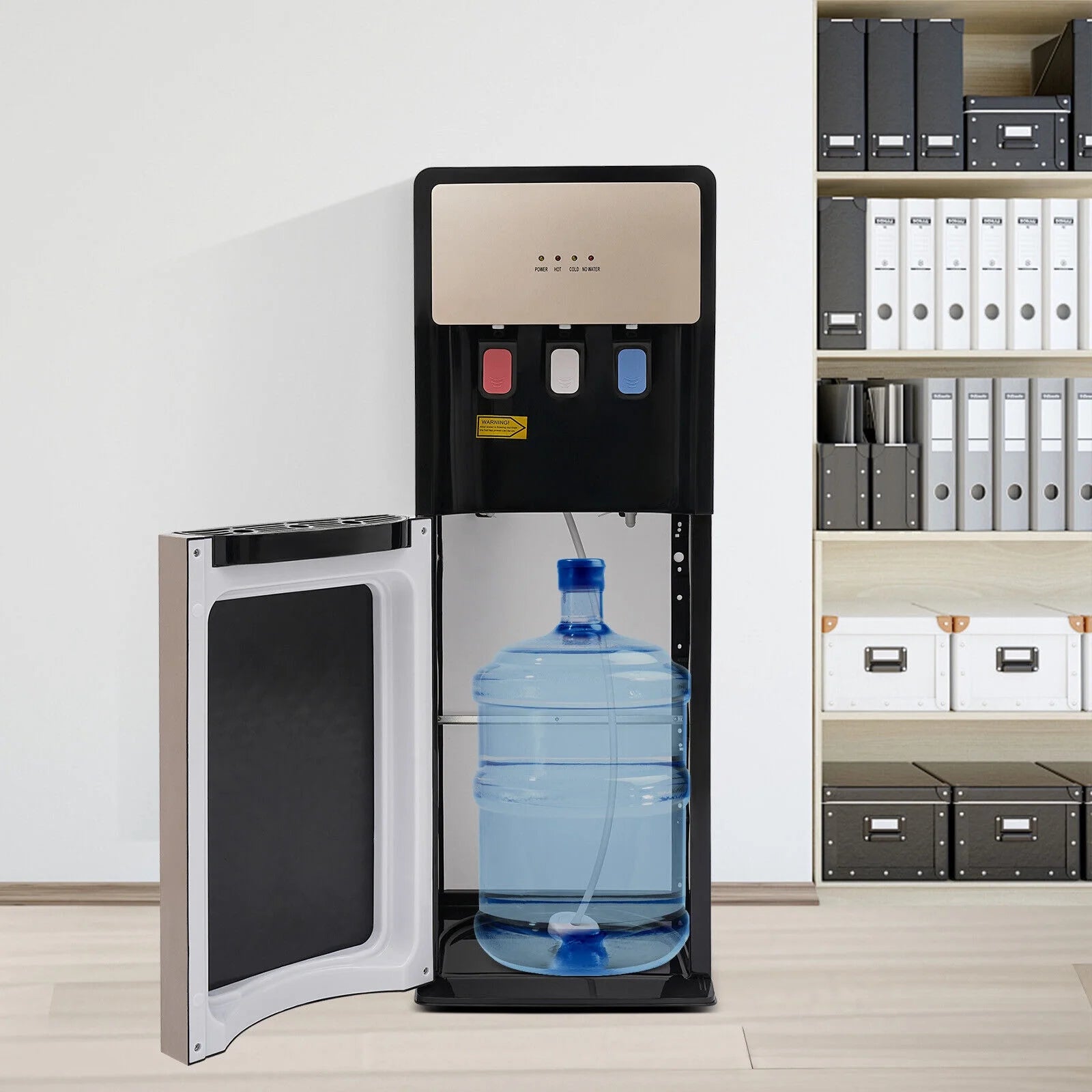 Champaign Gold Bottom Loading Water Dispenser - Hot, Cold & Room Temperature Water, 500W Heating, 90W Cooling, Safe & User-Friendly Design for Home & Office