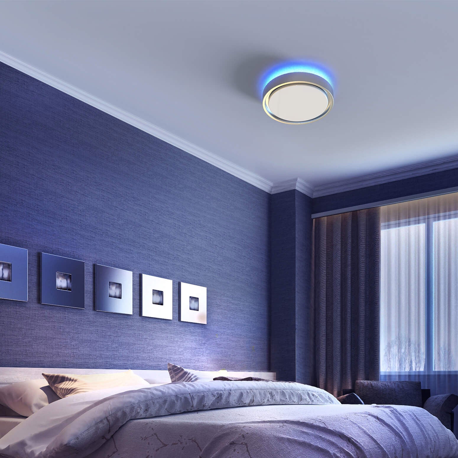 KODA 14' LED Ceiling Light with Mood Lighting and Motion Sensor