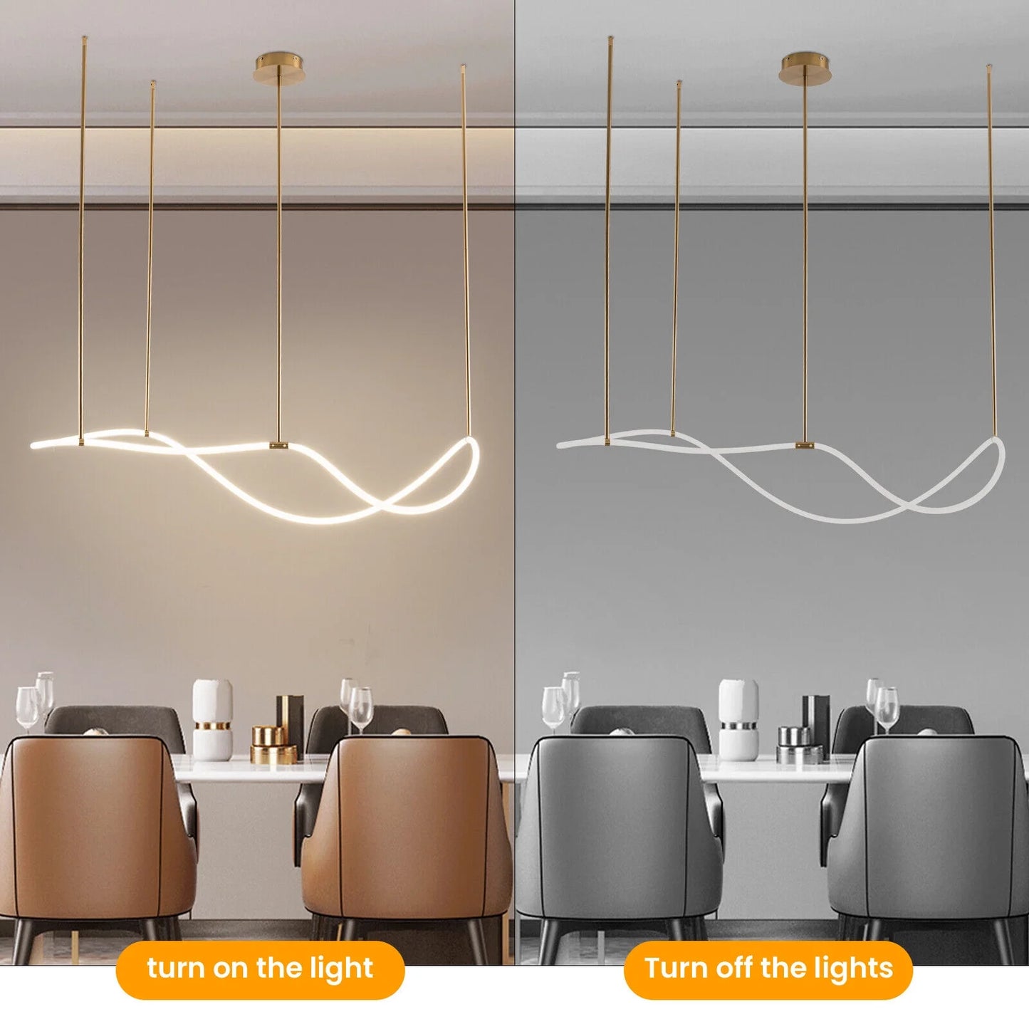 4500K 60W Modern Chandelier Hanging Lamp Kitchen Island Lighting Fixture Dining Room Light