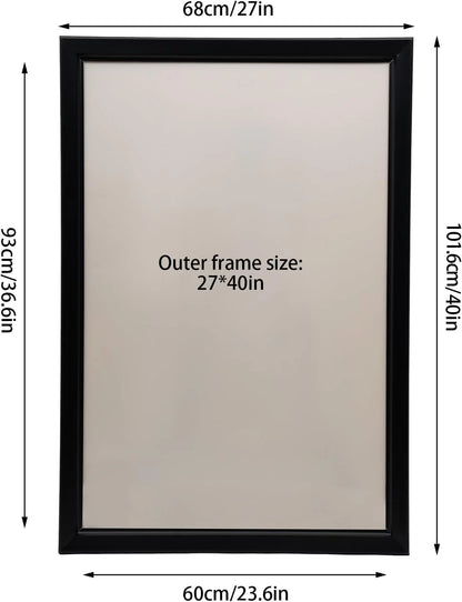 LED Poster Frame, 27" x 40" Flip Design LED Backlit Poster Frames, Illuminated Movie Poster Frame Wall Arts Aluminum Lighting Photo Frames for Home Theater Advertisement