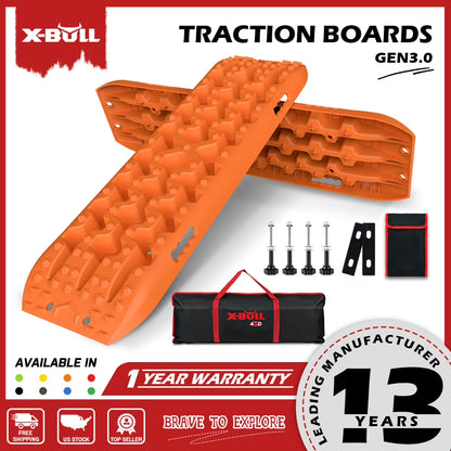 X-BULL Traction Track Traction Boards Kits Recovery Track 2PCS Sand Mud Snow Track Tire Ladder 4WD with Bag+Hardware Green 3.0
