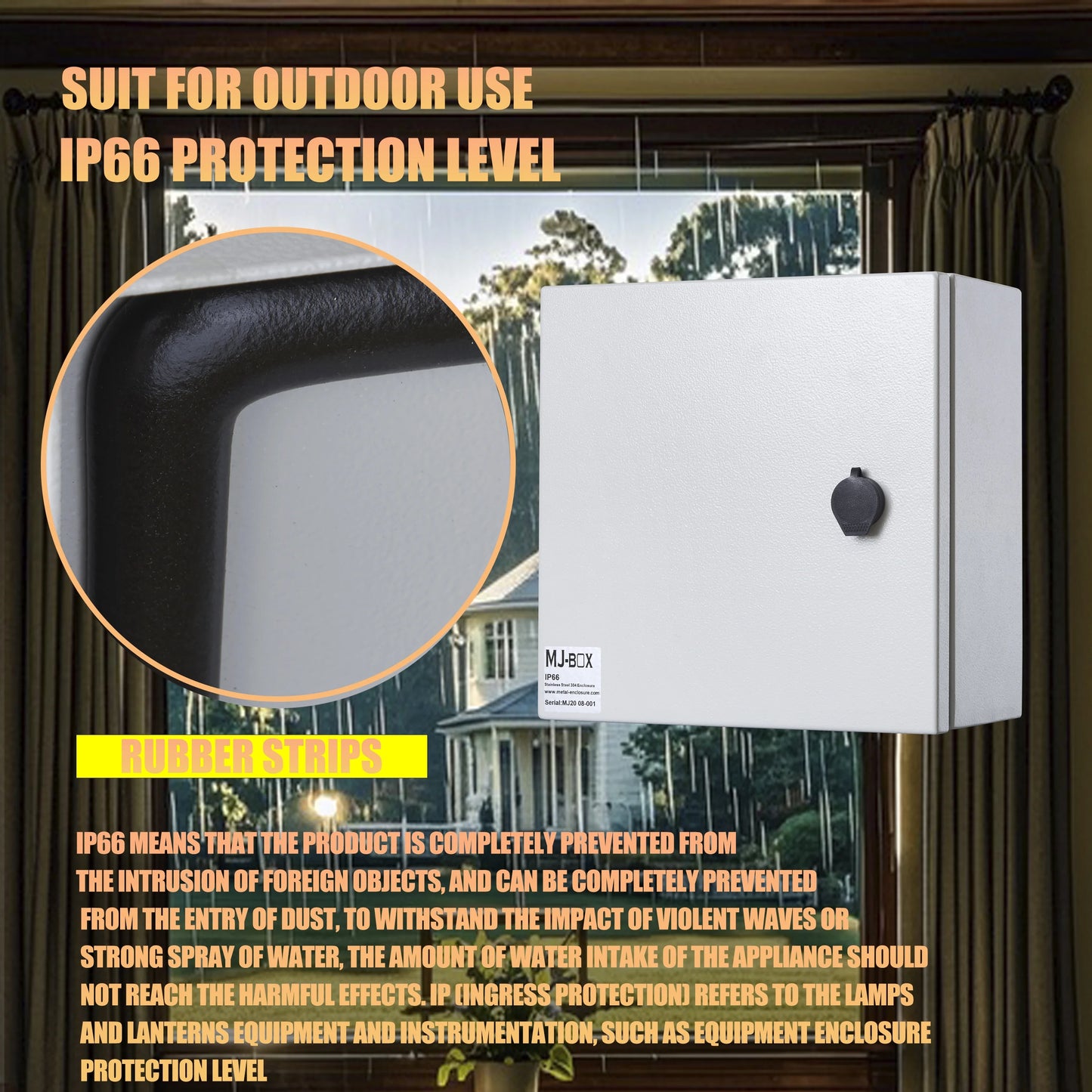 Autovo 16 x 16 x 8 In Carbon Steel Electrical Enclosure Box Waterproof IP66 Wall Mount Junction Box with Mounting Plate