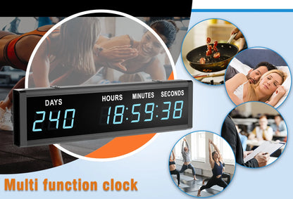 Btbsign 1.8" 9 Digits Large LED Countdown up Days Clock Blue Christmas Festival Event