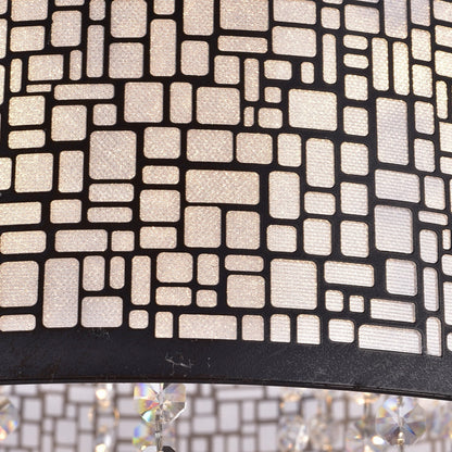 First Lighting Anais 4-light Black Metal and Crystal Drum Chandelier
