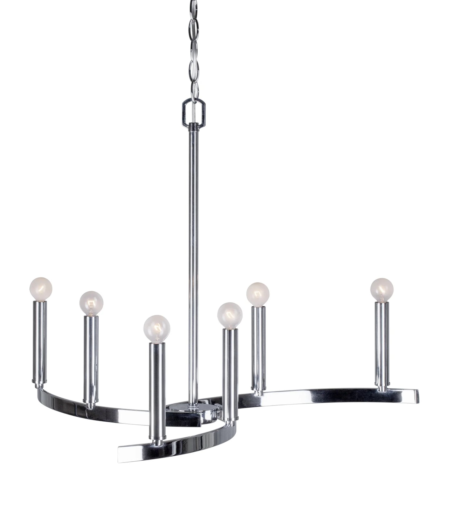 7075-06-55-Forte Lighting-Wyatt - 6 Light Chandelier-21.5 Inches Tall and 27.25 Inches Wide-Brushed Nickel Finish -Traditional Installation