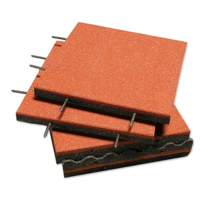 Rubber-Cal "Eco-Safety" Interlocking Playground Tiles - 2.50 x 19.5 x 19.5 inch - One Tile - 2.77 Square Feet Coverage - Blue