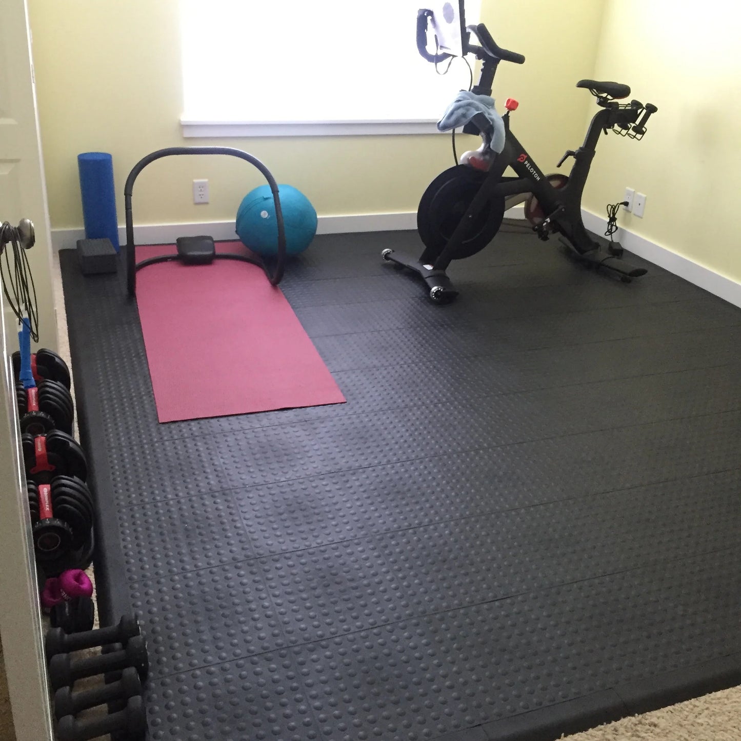 Greatmats 12" x 12" Black PVC Interlocking Floor Mats 25 Sq Ft Coverage Area Waterproof 25 Pieces