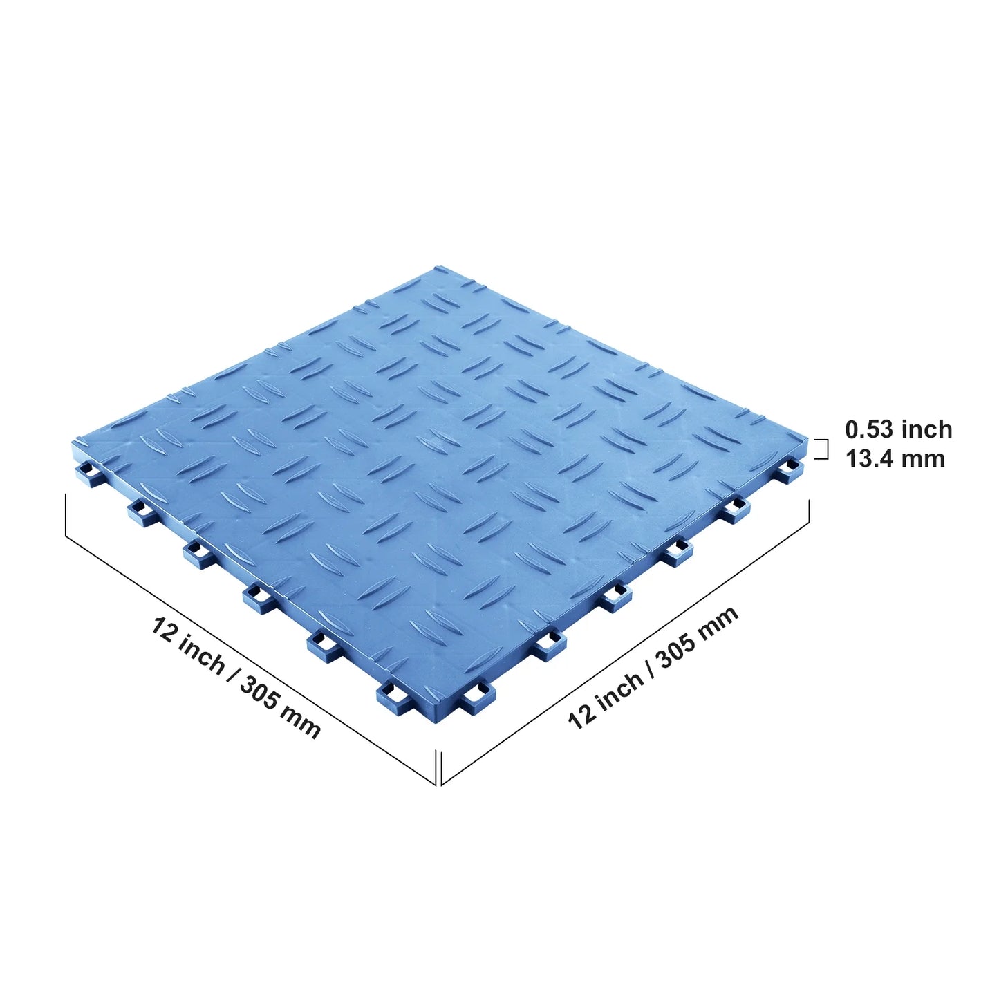 KFFKFF 12x12" 50-Pack Composite Garage Tile Garage Flooring Blue