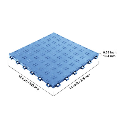 KFFKFF 12x12" 50-Pack Composite Garage Tile Garage Flooring Blue