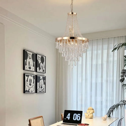 ACE-LIGHTS,Gold Crystal Chandeliers(Bulbs Not Included),Large Contemporary Luxury Ceiling Lighting for Living Room,Dining Room,Bedroom,Hallway(Golden)