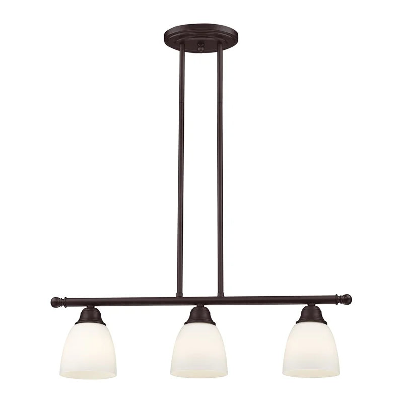 Livex Lighting Somerville 3-Light Metal Linear Chandelier in Bronze