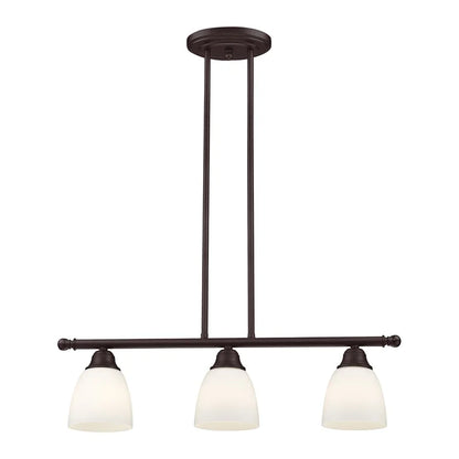 Livex Lighting Somerville 3-Light Metal Linear Chandelier in Bronze