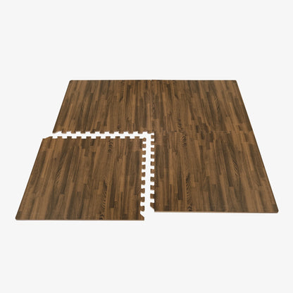 Forest Floor 5/8 Inch Thick Printed Foam Tiles, Premium Wood Grain Interlocking Foam Floor Mats, Anti-Fatigue Flooring, Walnut, 100 Sq Ft