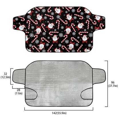 Bivenant Store Christmas Theme Windshield Snow Ice Cover, Protects Windshield and Wipers from Weatherproof, Rain, Sun, Frost, Vehicles, Cars Trucks Vans and SUVs,55.9"x37.7"