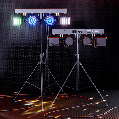 DJ Lights with Stand, 24PCS+8PCS RGBW Party Bar Light Set,Sound Activated LED Stage Lighting for Disco Wedding Halloween Christmas