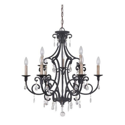 38926-MBK-Craftmade Lighting-Bentley - Six Light Chandelier -Traditional Installation