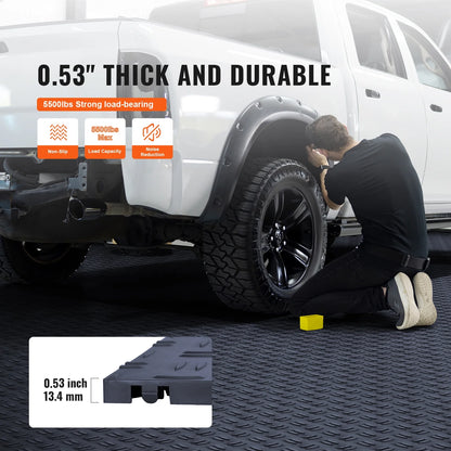 KFFKFF 12x12 in Garage Tile Interlocking Gray Pack of 50 Garage Floor Tiles