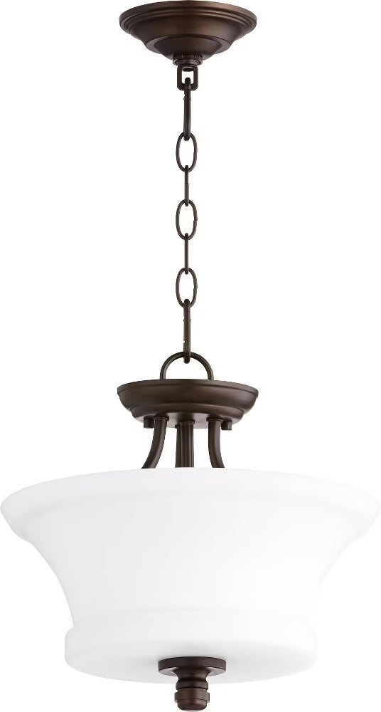 2922-13-86-Quorum Lighting-Rossington - 2 Light Dual Mount Pendant in Quorum Home Collection style - 13 inches wide by 13.5 inches high-Oiled Bronze