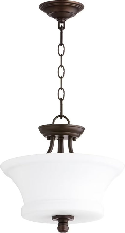 2922-13-86-Quorum Lighting-Rossington - 2 Light Dual Mount Pendant in Quorum Home Collection style - 13 inches wide by 13.5 inches high-Oiled Bronze