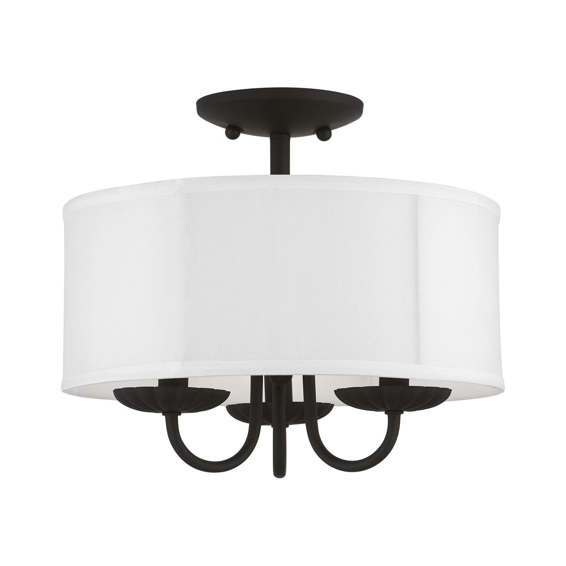 42987-33-Livex Lighting-Brookdale - 3 Light Semi-Flush Mount In Transitional Style-11 Inches Tall and 13 Inches Wide-Soft Gold Finish
