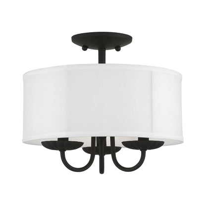 42987-33-Livex Lighting-Brookdale - 3 Light Semi-Flush Mount In Transitional Style-11 Inches Tall and 13 Inches Wide-Soft Gold Finish