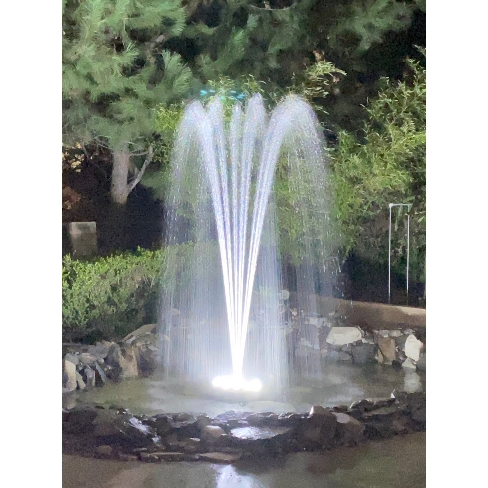OceanMist PJ2000-6C Floating Pond Fountain, RGB LED Lighting, Includes Pump & Nozzles
