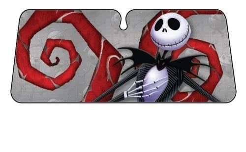 Nightmare Before Christmas Jack Skellington 12-Piece Car Accessory Bundle Set - Officially Licensed Car Seat Covers, Floor Mats, Sunshade, and More by Yupbizauto