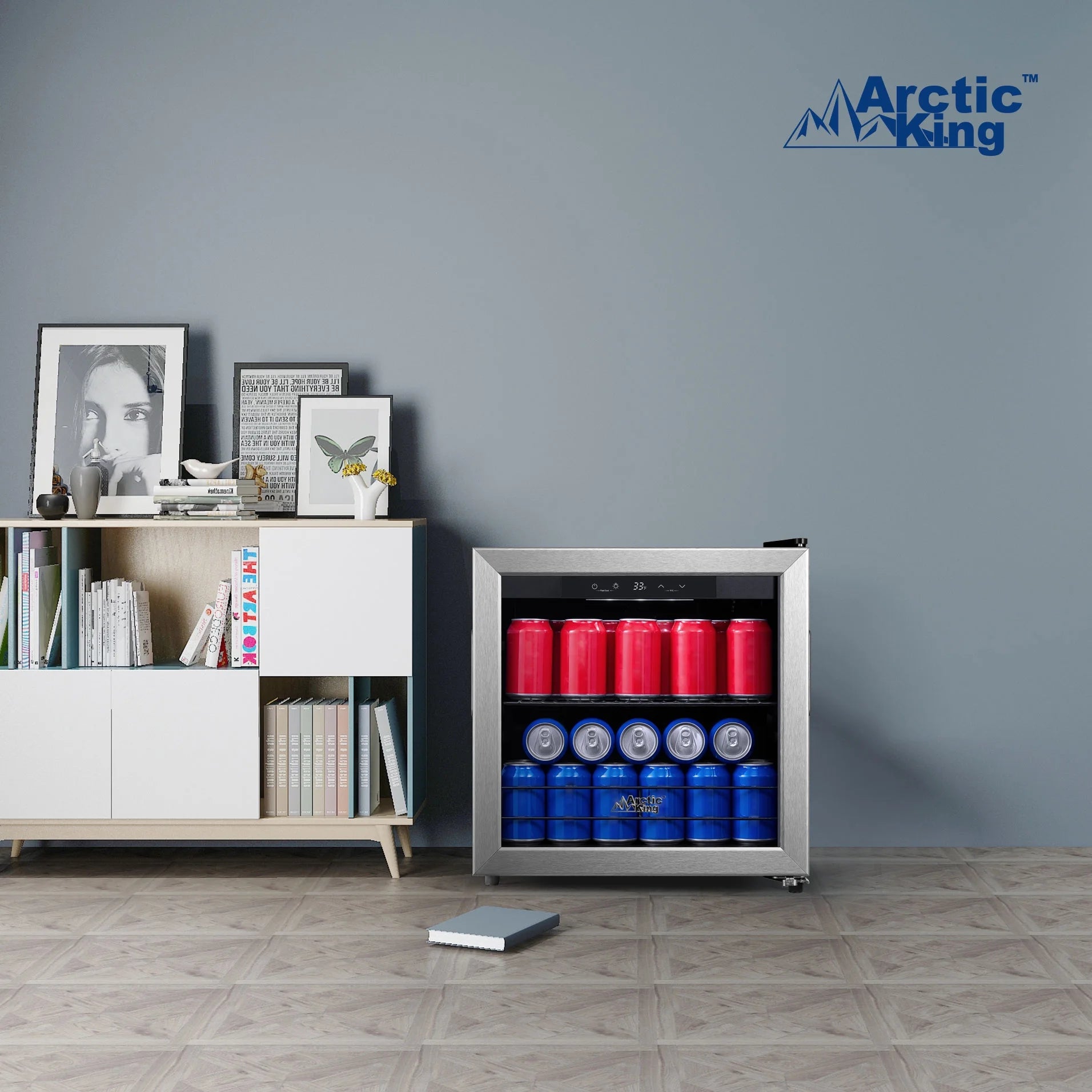 Arctic King 48-Can Stainless Steel Beverage Fridge & Cooler with Electrical Control, ARV48B1AST