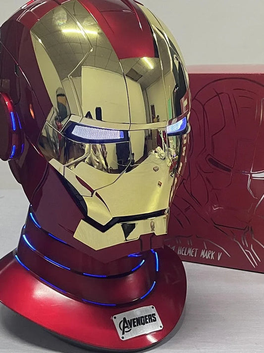 ZUITEH Iron-HeroMan Helmet, New Iron-superhero Mask with Jarvis Voice & Remote& Touch Controlled Open/Close, Collectible Real-life,Superhero Mask for Halloween Costume Christmas Birthday Cosplay Party