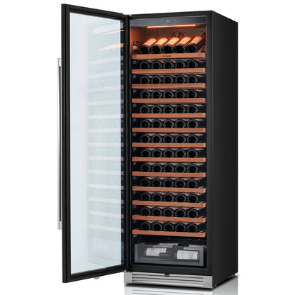 Ca'Lefort 24 inch 166-Bottle Wine Cooler Refrigerator Freestanding/Built-In Dual Zone 3-Color LED Lighting for Home, Bar & Office