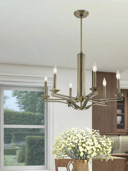 Livex Lighting Trumbull 6 Light Chandelier in Antique Brass
