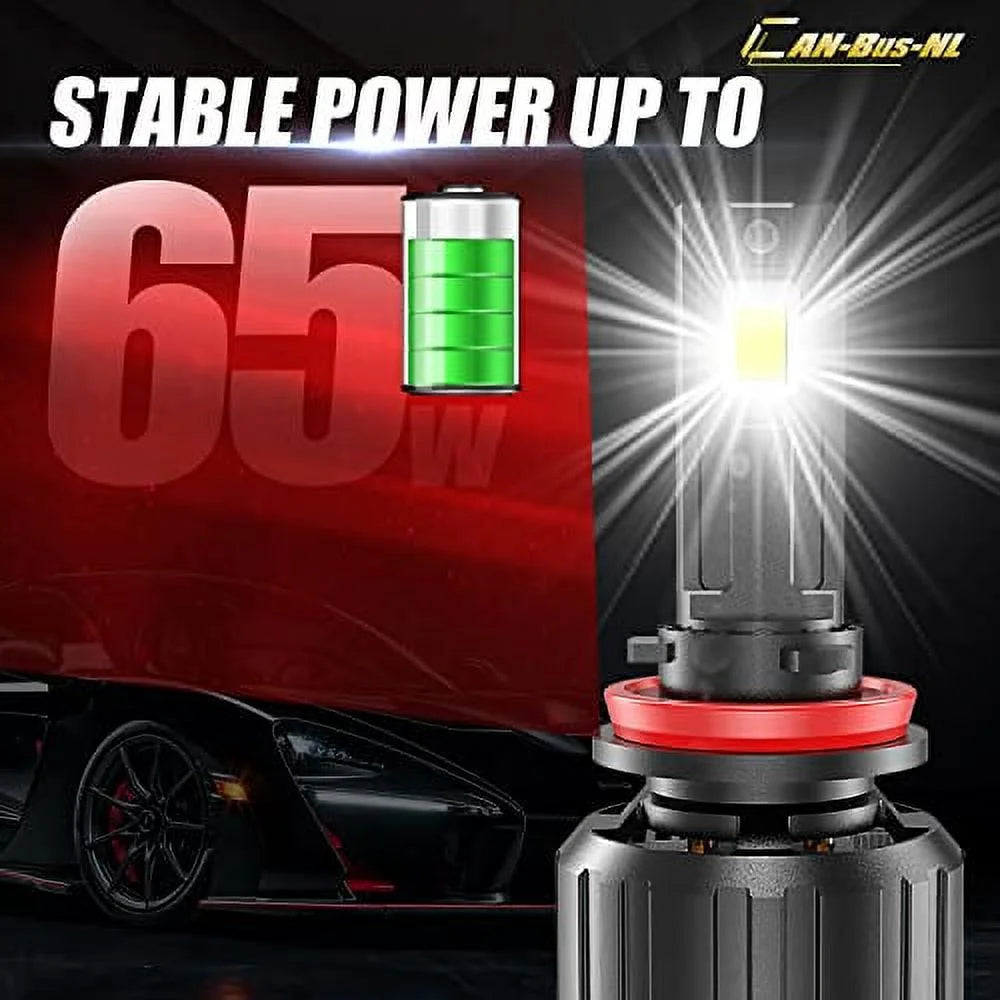 Alla Lighting 16000Lms CANBus HB5 9007 LED Headlights Bulbs, 6500K Xenon White, Xtreme Super Bright Dual Hi/Low Beam Conversion Kits Replacement