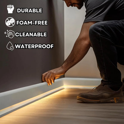 TUALCA 7-Piece 94.5? (55.12 ft) LED Baseboard Molding with Duct Kit for Seamless Ambient Home Accent Lighting | Waterproof Channel for Easy LED Strip Installation (Baseboard MOLDING with LED Duct)
