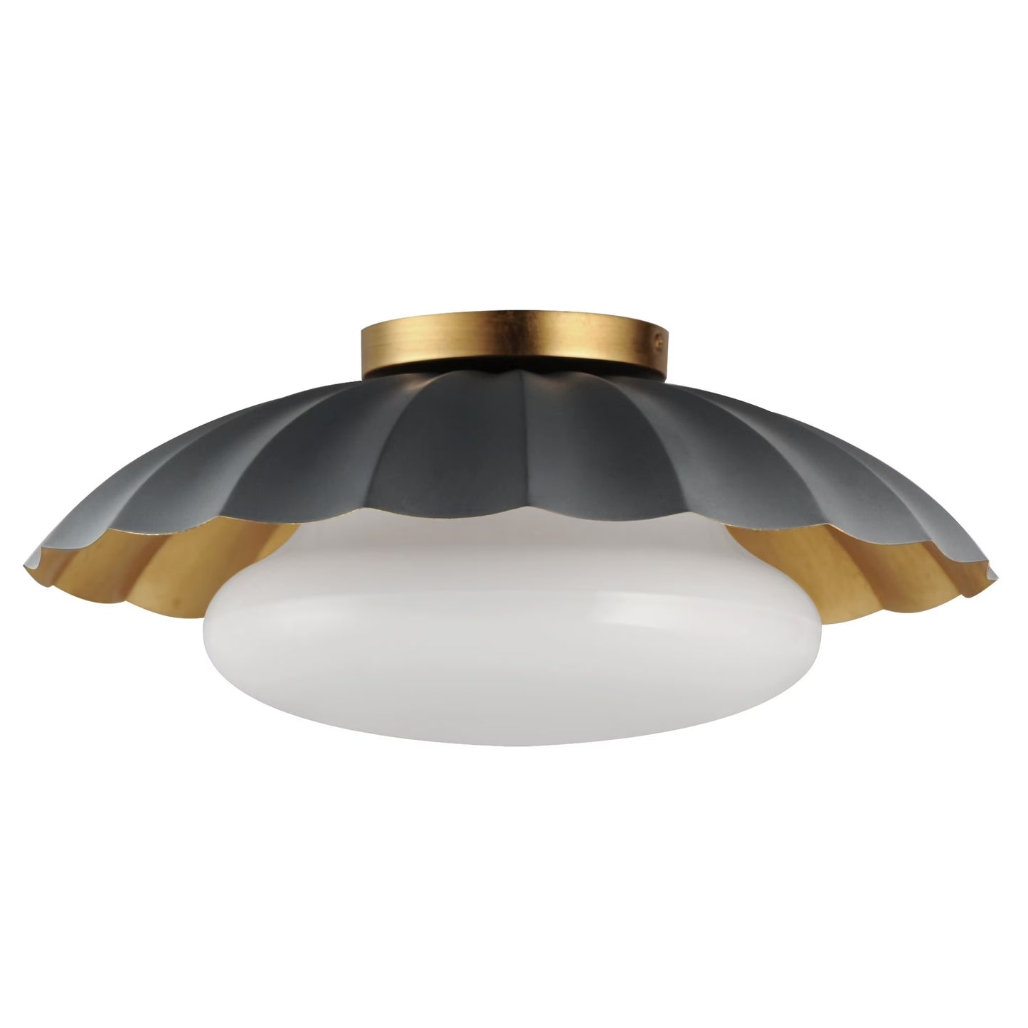18059MWGL-Maxim Lighting-Primrose - 1 Light Flush Mount-6.75 Inches Tall and 16 Inches Wide-Matte White/Gold Leaf Finish