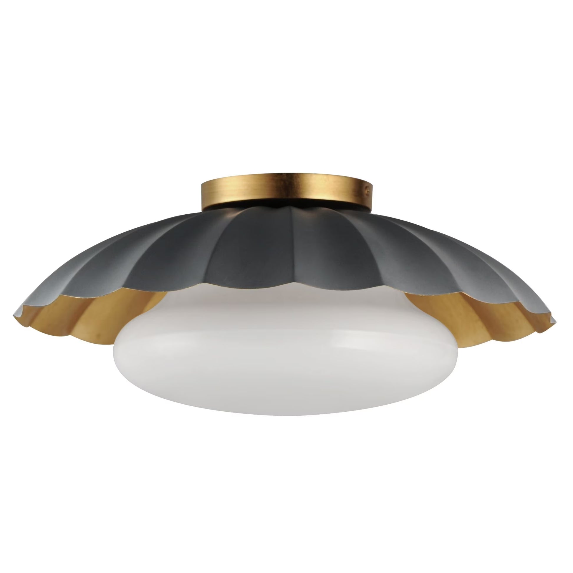 18059MWGL-Maxim Lighting-Primrose - 1 Light Flush Mount-6.75 Inches Tall and 16 Inches Wide-Matte White/Gold Leaf Finish