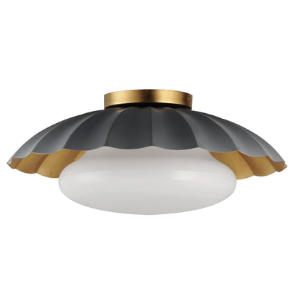 18059MWGL-Maxim Lighting-Primrose - 1 Light Flush Mount-6.75 Inches Tall and 16 Inches Wide-Matte White/Gold Leaf Finish