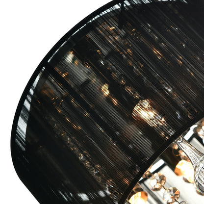 CWI Lighting Water Drop 4 Light Drum Shade Metal Flush Mount in Chrome