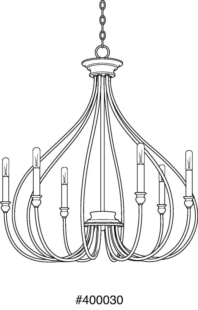P400030-143-Progress Lighting-Whisp - Chandeliers Light - 6 Light in Farmhouse style - 28.25 Inches wide by 30 Inches high -Traditional