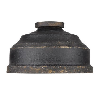 Golden Lighting Keating 3-Light Metal Flush Mount in Antique Black Iron