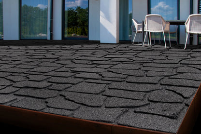 GroundSmart 24" x 12" x 5/8" Black Interlocking Dual-Sided Rubber Paver, 9 Pack