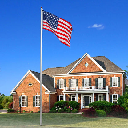 Yescom 20 Ft Aluminum Sectional Flagpole Kit 3'x5' US American Flag Gold Ball Kit Hardware Outdoor Garden Halyard Pole