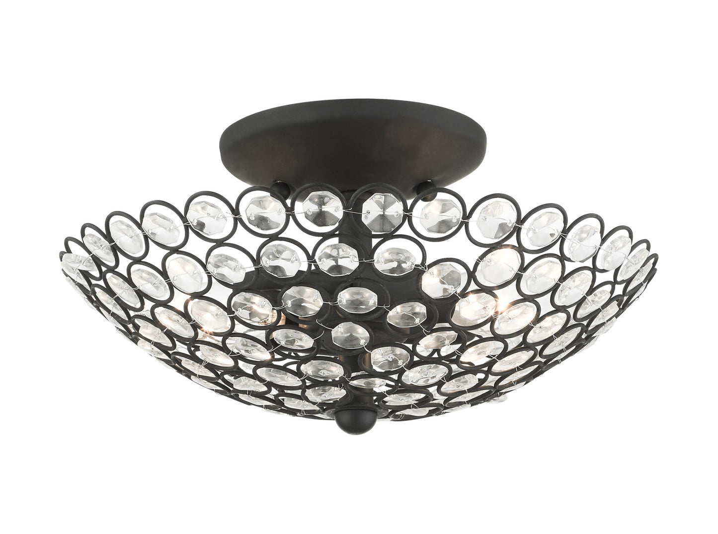 Livex Lighting - Cassandra - 2 Light Semi-Flush Mount in Glam Style - 11 Inches