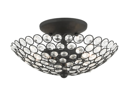 Livex Lighting - Cassandra - 2 Light Semi-Flush Mount in Glam Style - 11 Inches